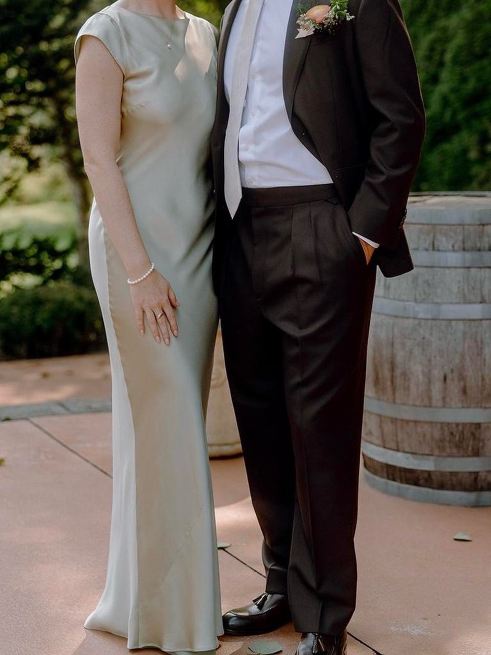 Reformation Satin Maxi Dress in Sage Green - Picture 9 of 9
